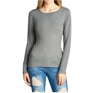 NWT- Women's Thermal LS Crewneck, Heather Grey